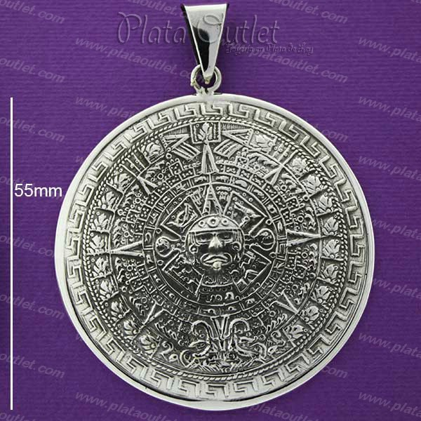diccionario Escarpado Rebaño Colgante plata calendario azteca 55mm,piedra del sol,plata en madrid,plata  al mayor, mayorista