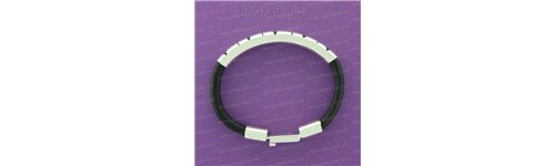 Brazaletes plata y piel