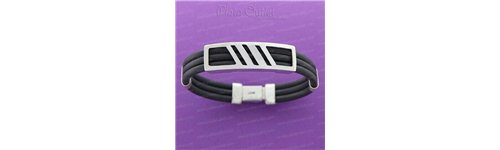 Brazalete plata y caucho