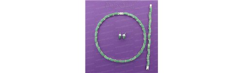 Conj. collar pulsera piedra