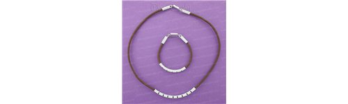 Conj. collar puls. piel hilo