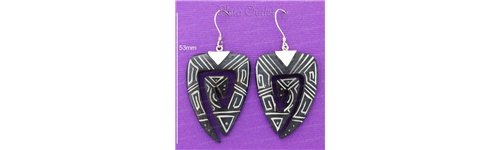 Pendientes madera y esmalte