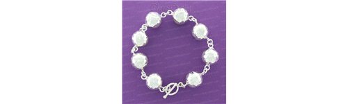 Pulseras bolas plata